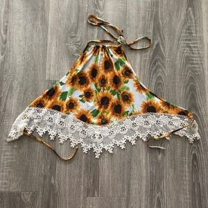 Sunflower open back halter top